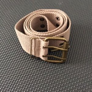 Taupe, brown belt. Almost new